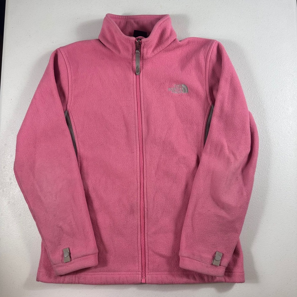 The North Face Jacket Girls Youth Large Pink Zip Fleece Outdoor TKA 100 Mockneck